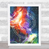 Space Watercolour Cosmos Framed Wall Art Print