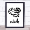 Scribble Heart Rabbit Paw Prints Quote Typogrophy Wall Art Print