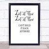 Bathroom Toilet Let It Flow Quote Typogrophy Wall Art Print