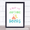 Vegetarian Anything That Poos Pink Quote Typogrophy Wall Art Print