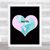 Love Earth Heart Pink & Blue Quote Typogrophy Wall Art Print