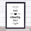 Mums House Mums Rules Quote Typogrophy Wall Art Print