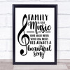 Family Is Like Music Quote Typogrophy Wall Art Print