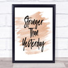 Stronger Than yesterday Quote Print Watercolour Wall Art