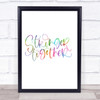 Stronger Together Rainbow Quote Print