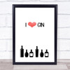 I Love Gin Quote Typogrophy Wall Art Print