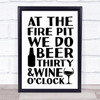 Beer Thirty Wine O'clock Camping Quote Typogrophy Wall Art Print Beer Thirty Wine O'clock Camping Quote Typogrophy Wall Art Print