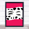 Wink Eyes Cow Print On Fusion Pink Decorative Wall Art Print