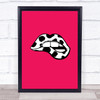 Cow Print On Lips Fusion Pink Decorative Wall Art Print