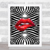 Lips Zebra Style Decorative Wall Art Print