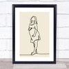 Block Colour Line Art Pregnant Lady Yellow Decorative Wall Art Print Block Colour Line Art Pregnant Lady Yellow Decorative Wall Art Print