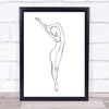 Black & White Line Art Female Silhouette Decorative Wall Art Print