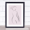 Block Colour Line Art Female Nude Naked Decorative Wall Art Print