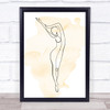 Watercolour Line Art Female Silhouette Decorative Wall Art Print