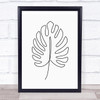 Black & White Line Art Botanical Leaf Decorative Wall Art Print