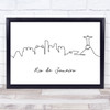 Black & White Line Art Rio De Janeiro Decorative Wall Art Print Black & White Line Art Rio De Janeiro Decorative Wall Art Print