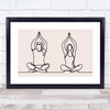 Block Colour Line Art Man Lady Yoga Decorative Wall Art Print