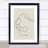 Block Colour Line Art Yoga Exercise Decorative Wall Art Print