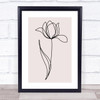 Block Colour Line Art Pretty Tulip Decorative Wall Art Print