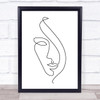 Black & White Line Art Face Swirl Decorative Wall Art Print