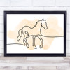 Watercolour Line Art Simple Horse Decorative Wall Art Print