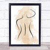 Watercolour Line Art Female Back Decorative Wall Art Print Watercolour Line Art Female Back Decorative Wall Art Print