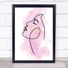 Watercolour Line Art Ladies Face Decorative Wall Art Print