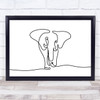 Black & White Line Art Elephant Decorative Wall Art Print