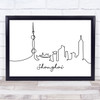 Black & White Line Art Shanghai Decorative Wall Art Print