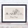 Block Colour Line Art Hong Kong Decorative Wall Art Print