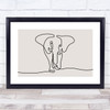 Block Colour Line Art Elephant Decorative Wall Art Print