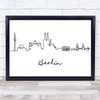 Black & White Line Art Berlin Decorative Wall Art Print