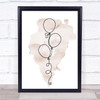 Watercolour Line Art Balloons Decorative Wall Art Print