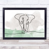 Watercolour Line Art Elephant Decorative Wall Art Print