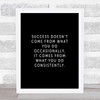 Success Quote Print Black & White