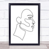 Black & White Line Art Face Decorative Wall Art Print