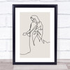 Block Colour Line Art Jesus Decorative Wall Art Print