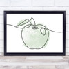 Watercolour Line Art Apple Decorative Wall Art Print