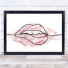 Watercolour Line Art Lips Decorative Wall Art Print
