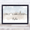 Watercolour Line Art Oslo Decorative Wall Art Print