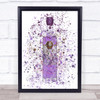 Watercolour Splatter Sweet Violet Gin Bottle Decorative Wall Art Print