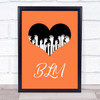 Black Lives Matter Raised Hands In Heart On Orange Wall Art Print