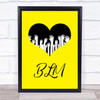 Black Lives Matter Raised Hands In Heart On Yellow Wall Art Print