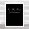 Black Lives Matter Script Text Script Hearts Black Wall Art Print