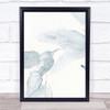Blue Leaves In Watercolour Close Washed Wall Art Print