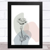 Flower On Abstract Shapes Wall Art Print