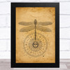 Dragonfly And Moon Phase Gothic Home Wall Art Print
