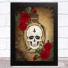 Skull In Jar Red Flowers Gothic Home Wall Art Print