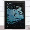 Gothic Woman Face With Stars Home Wall Art Print