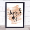 Summer Day Quote Print Watercolour Wall Art